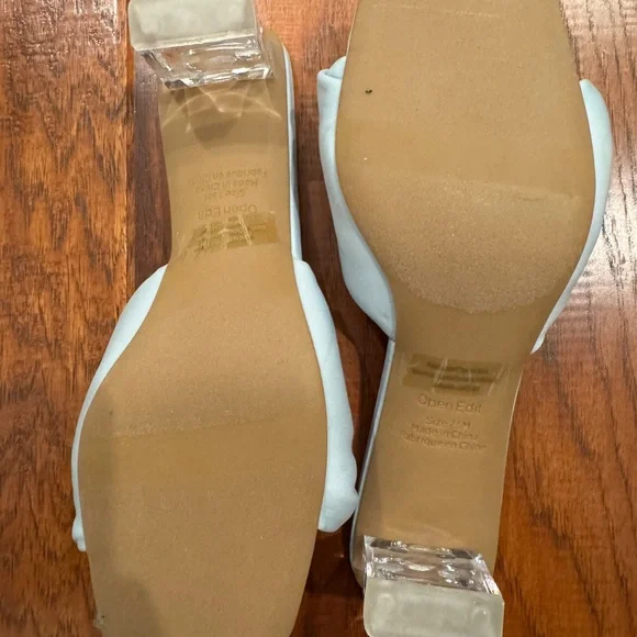 Open Edit Women's Light Blue Heeled Sandals - Picture 4 of 5